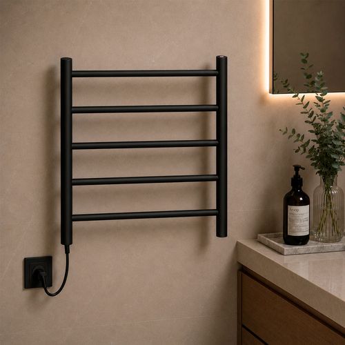 Toalheiro Térmico Ruby Bivolt Pequeno Preto Fosco Metalworks