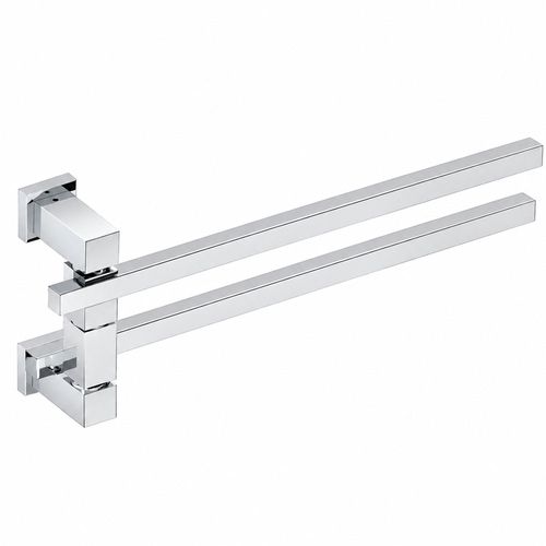 Toalheiro Articulado de Parede Quada 450mm Cromado Metalworks