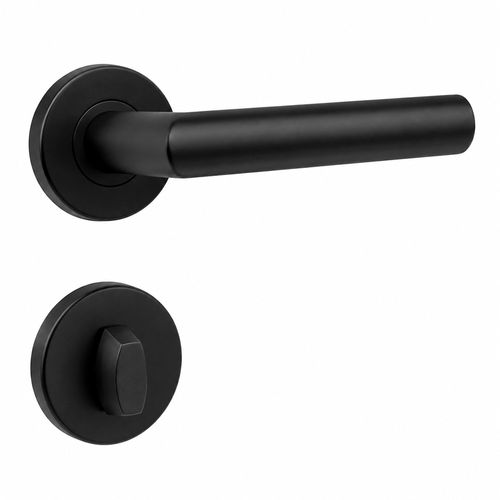 Fechadura Banheiro 892 ST2-55mm Roseta 357 Preto Fosco La Fonte