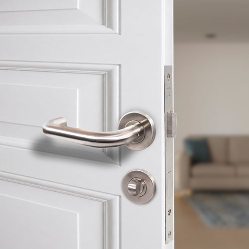 Fechadura Banheiro Mann 55mm Inox Escovado Hafele