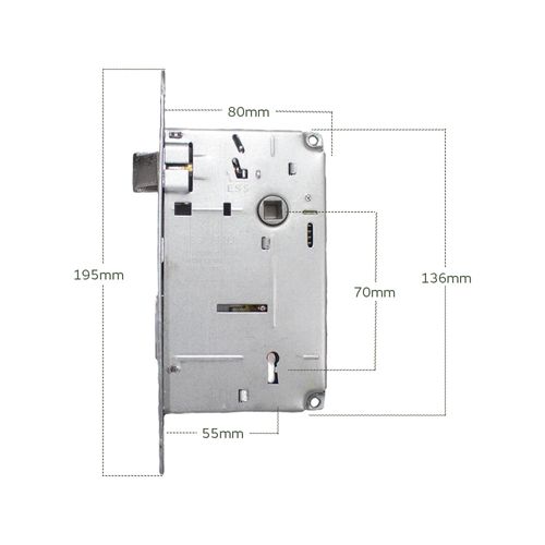 Fechadura Externa 454 ST2 55mm Inox Escovado La Fonte
